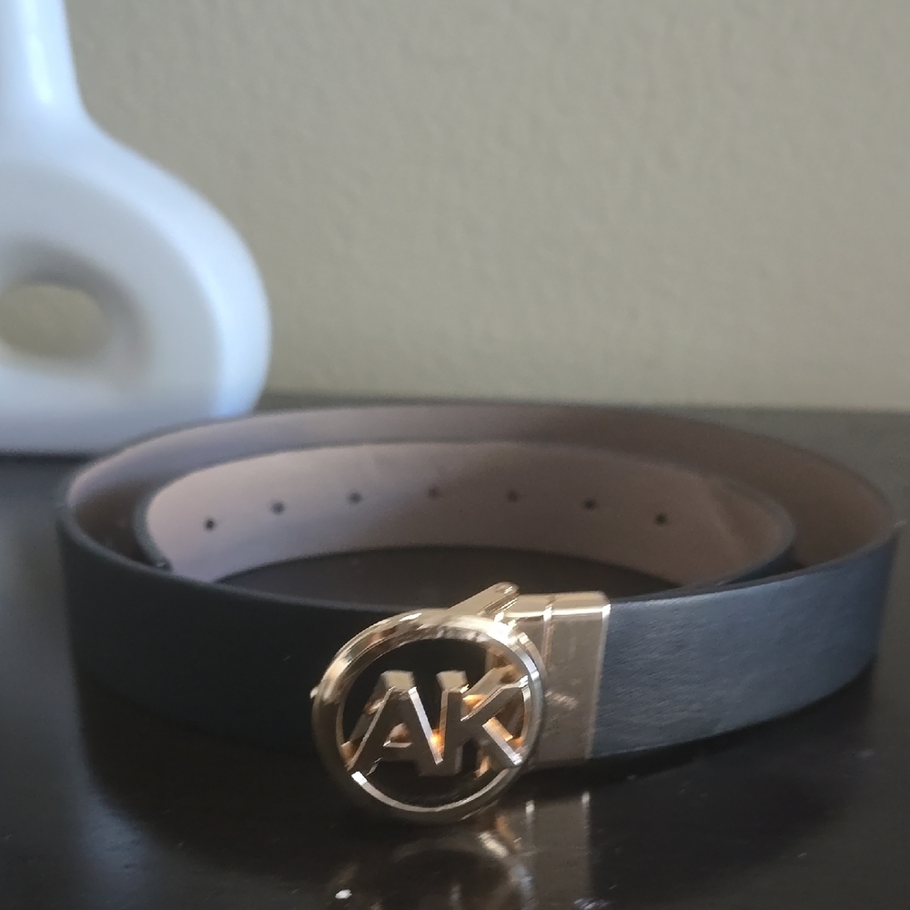 Anne Klein Black With Gold Buckle Belt ~ Women's